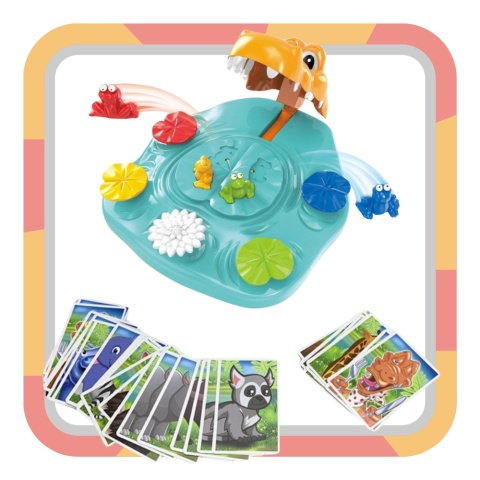 Gra Zręcznościowa Interaktywna Głodny Krokodyl Uciekające Kolorowe Żabki