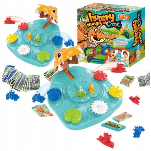 Gra Zręcznościowa Interaktywna Głodny Krokodyl Uciekające Kolorowe Żabki