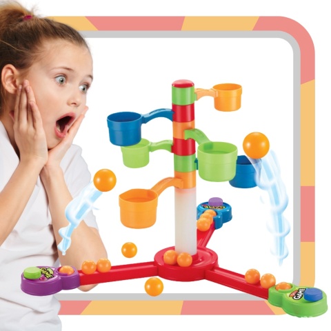 Gra Zręcznościowa Skaczące Kulki Piłeczki Traf Do Kubeczków Wyrzutnia