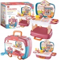KUCHNIA DLA DZIECI składana WALIZKA 3W1 ZESTAW KUCHENNY DŹWIĘK ŚWIATŁO