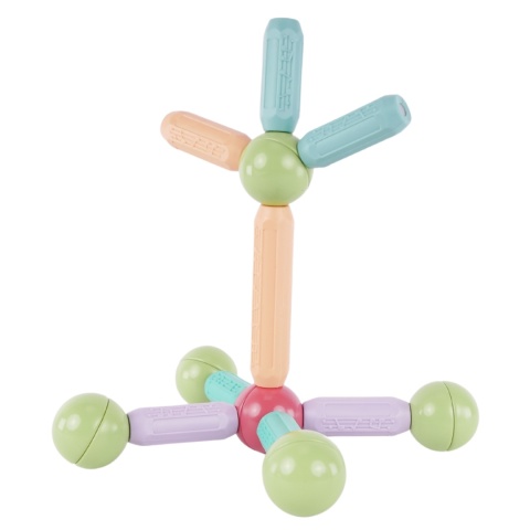 Klocki Magnetyczne Duże Konstrukcyjne Dla Dzieci 36 el Kuferek Kulki Zestaw