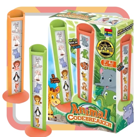 Łamacz Kodów Zwierzątka Gra Logiczna Odgadywanie Hasła Kodu Obrazki Kolorow