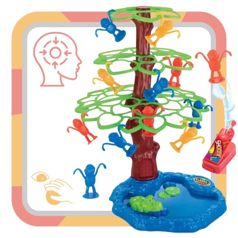 Skaczące Małpki Duży Zestaw Gra Towarzyska Figurki Małpki Drzewo Jeziorko