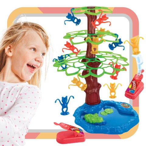 Skaczące Żabki Duży Zestaw Gra Towarzyska Figurki Wyrzutnie Drzewo Jeziorko