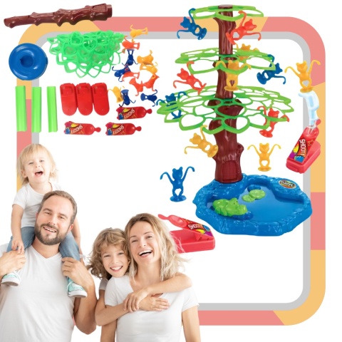 Skaczące Żabki Duży Zestaw Gra Towarzyska Figurki Wyrzutnie Drzewo Jeziorko