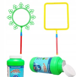 ZESTAW DO ROBIENIA DUŻYCH BANIEK MYDLANYCH RÓŻNORODNE KSZTAŁTY DWA PŁYNY