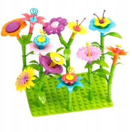 ZESTAW KLOCKI KWIATKI OGRÓD KONSTRUKCYJNE 86 EL. KWIATY ZABAWA W OGRODNIKA