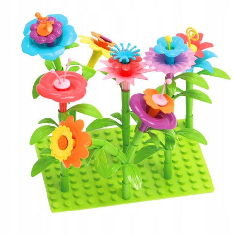 ZESTAW KLOCKI KWIATKI OGRÓD KONSTRUKCYJNE 86 EL. KWIATY ZABAWA W OGRODNIKA