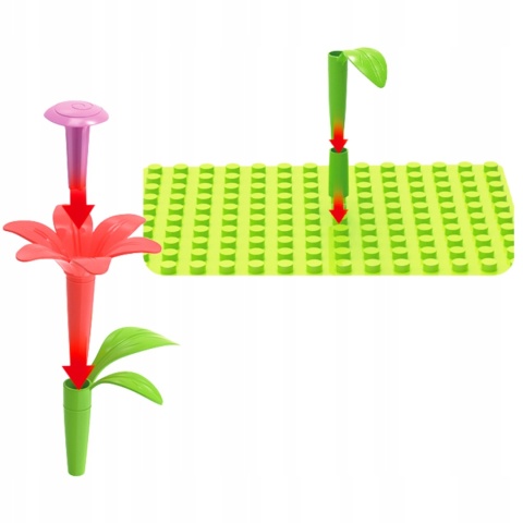 ZESTAW KLOCKI KWIATKI OGRÓD KONSTRUKCYJNE 86 EL. KWIATY ZABAWA W OGRODNIKA