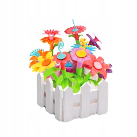 ZESTAW KLOCKI KWIATKI OGRÓD KONSTRUKCYJNE 86 EL. KWIATY ZABAWA W OGRODNIKA