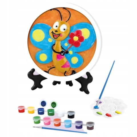 ZESTAW KREATYWNY ARTYSTYCZNY FIGURKA GIPSOWA GIPS DO MALOWANIA FARBKI