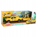 ZESTAW SAMOCHÓD Z DINOZAUREM DO SAMODZIELNEGO MONTAŻU PRZYCZEPA ŚRUBOKRĘT