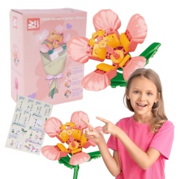 Zestaw Klocki Kwiaty 80 Elementów Hibiskus Instrukcja Składania Prezent