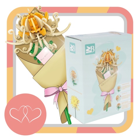 Zestaw Klocki Kwiaty 90 Elementów Chryzantemy Instrukcja Składania Prezent