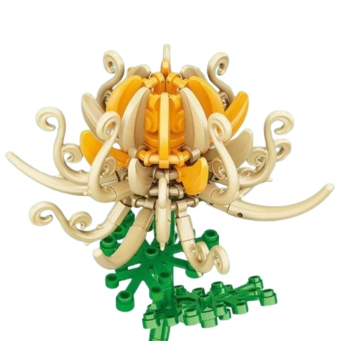 Zestaw Klocki Kwiaty 90 Elementów Chryzantemy Instrukcja Składania Prezent