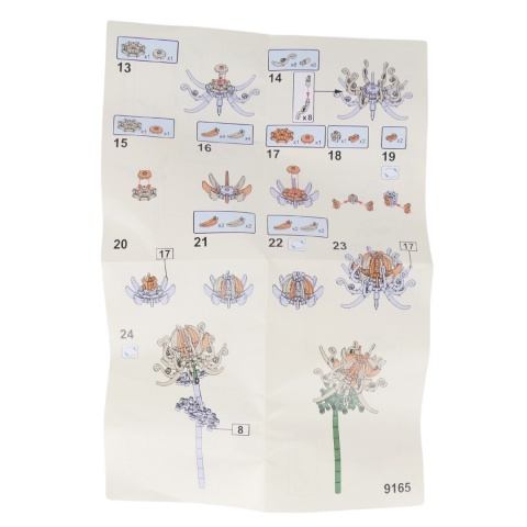 Zestaw Klocki Kwiaty 90 Elementów Chryzantemy Instrukcja Składania Prezent