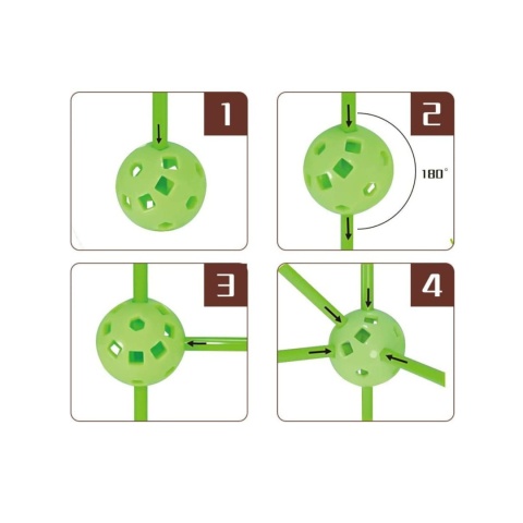 Zestaw Konstrukcyjny Budowa Namiot Baza Patyczki Kulki Otwory Materiał 66El