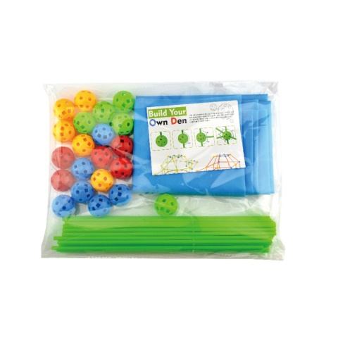 Zestaw Konstrukcyjny Budowa Namiot Baza Patyczki Kulki Otwory Materiał 66El