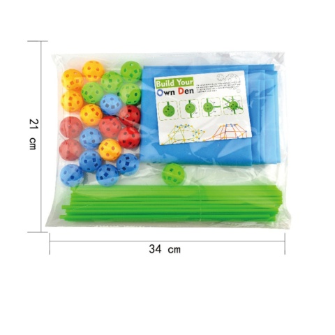 Zestaw Konstrukcyjny Budowa Namiot Baza Patyczki Kulki Otwory Materiał 66El