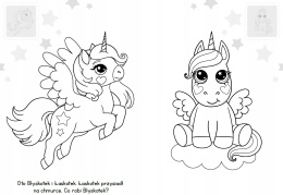 Brzdące kolorują Jednorożce Kolorowanka Malowanka dla dzieci naklejki