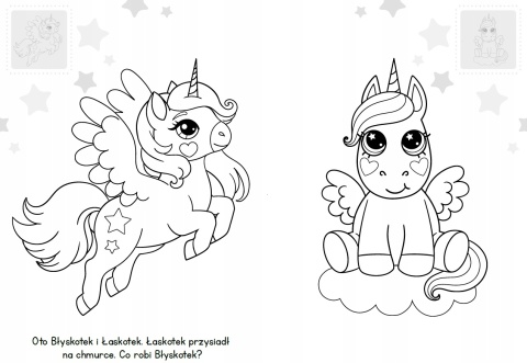 Brzdące kolorują Jednorożce Kolorowanka Malowanka dla dzieci naklejki