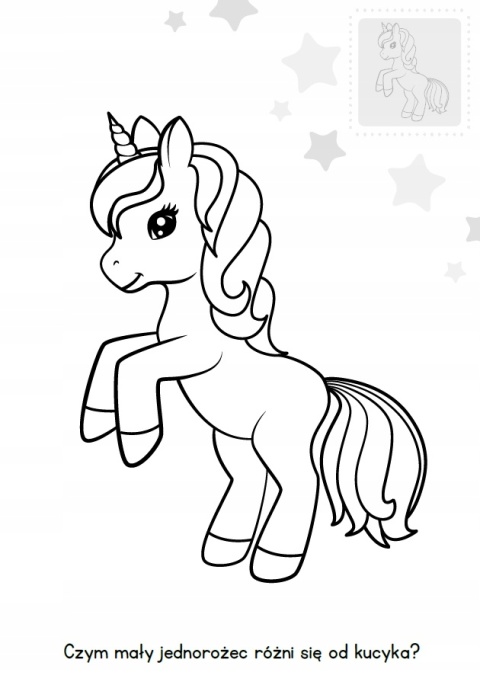 Brzdące kolorują Jednorożce Kolorowanka Malowanka dla dzieci naklejki