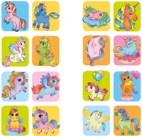 Brzdące kolorują Jednorożce Kolorowanka Malowanka dla dzieci naklejki