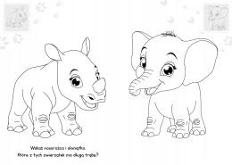 Brzdące kolorują Zwierzaki w zoo Kolorowanka Malowanka Naklejki świecące