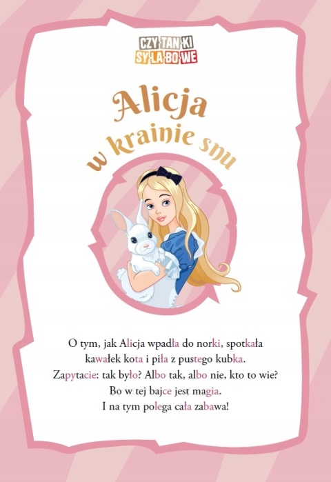 Czytanki sylabowe Alicja w krainie snu Czytanka dla dzieci nauka czytania