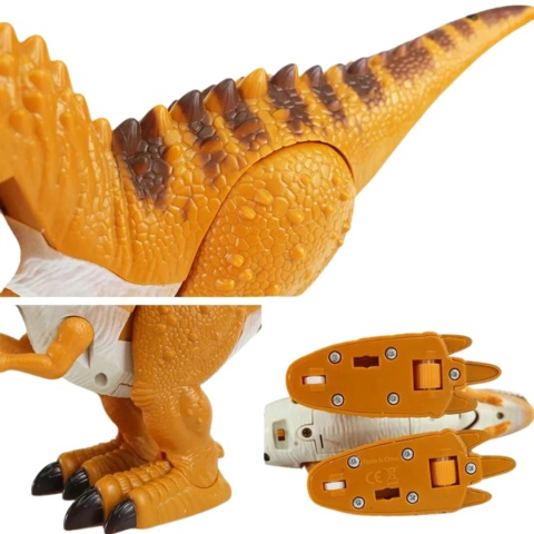 DINOZAUR EFEKTY ŚWIETLNE I DŹWIĘKOWE RUCHOMY ŚWIECĄCE OCZY ODGŁOSY RYKU