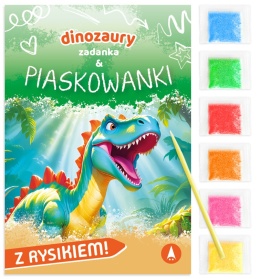 Dinozaury Zadanka & piaskowanki Malowanie piaskiem ćwiczenia dla dzieci
