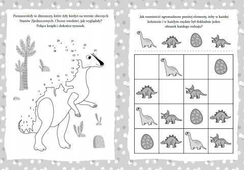Dinozaury Zadanka & piaskowanki Malowanie piaskiem ćwiczenia dla dzieci