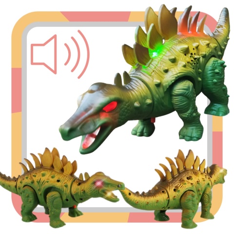 FIGURKA DINOZAURA CHODZI RYCZY MACHA GŁOWA I OGONEM DLA DZIECI