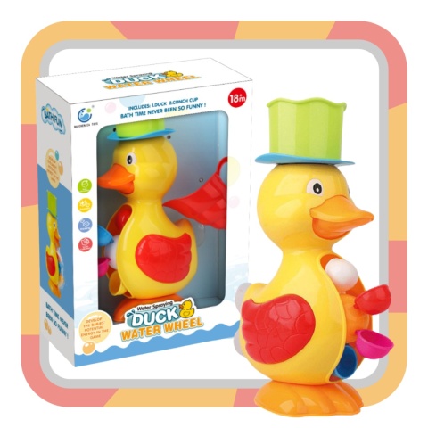 Kaczka Z Kołowrotkiem Do Kąpieli Zabawka Wodna Mały Dzbanek Kapelusz