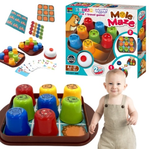 Kółko i Krzyżyk Układnie Kubeczków w Kolejności Gry Logiczne Zręcznościowe