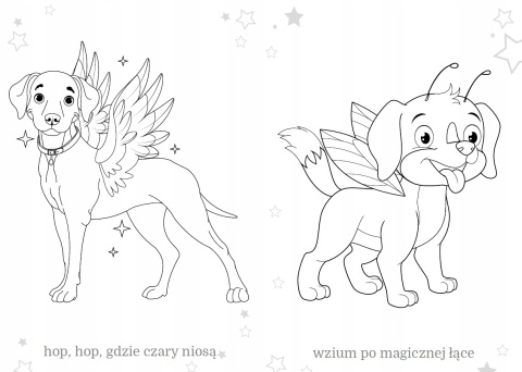 Kolorowanka Malowanka dla dzieci Maluszkowe malowanie Pieski wróżek