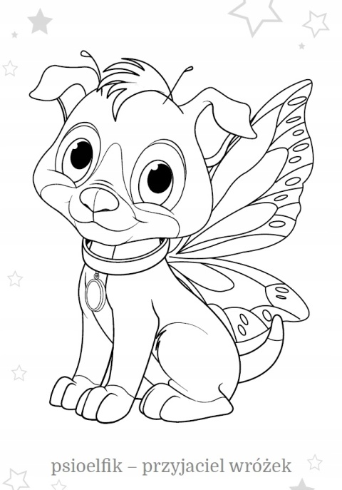 Kolorowanka Malowanka dla dzieci Maluszkowe malowanie Pieski wróżek