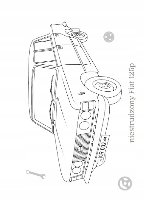 Kolorowanka Malowanka dla dzieci Maluszkowe malowanie Polskie samochody