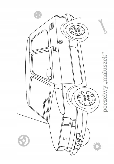 Kolorowanka Malowanka dla dzieci Maluszkowe malowanie Polskie samochody
