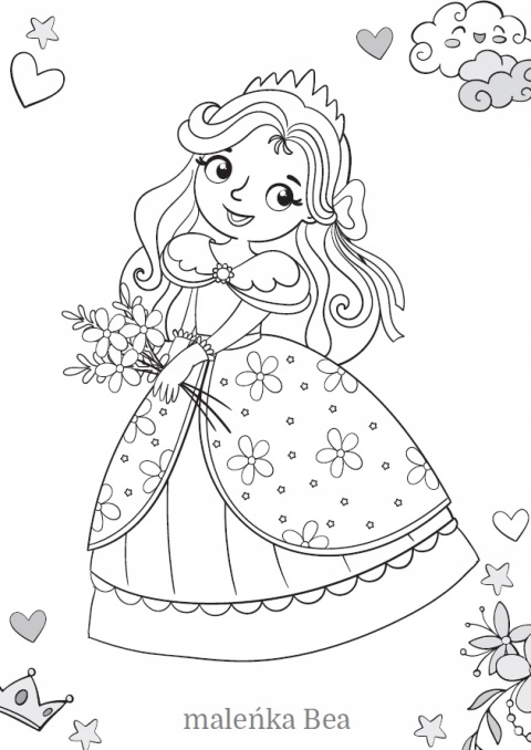 Kolorowanka dla dzieci Malowanka Maluszkowe malowanie Księzniczki