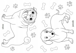 Kolorowanka dla dzieci Malowanka Maluszkowe malowanie Małe pieski rasowe
