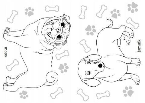Kolorowanka dla dzieci Malowanka Maluszkowe malowanie Małe pieski rasowe