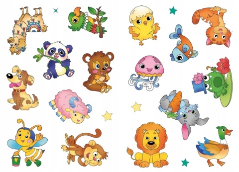 Kolorowanka z tatuażami świecą w ciemności Zwierzęta Malowanka dla dzieci