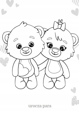 Malowanka dla dzieci Kolorowanka Maluszkowe malowanie Słodkie misie