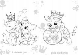 Malowanka dla dzieci kolorowanka Maluszkowe malowanie Kotki księżniczki