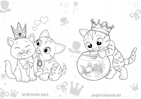 Malowanka dla dzieci kolorowanka Maluszkowe malowanie Kotki księżniczki