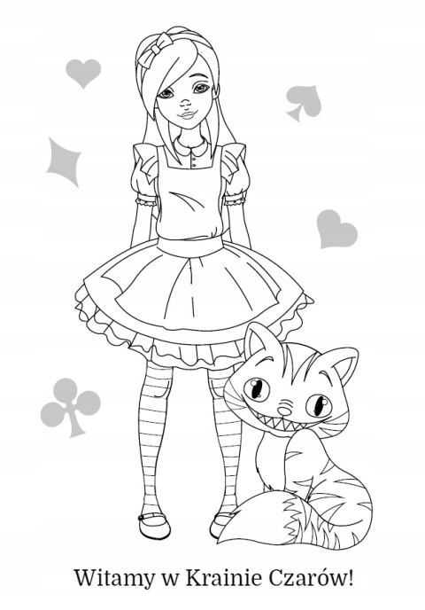 Maluszkowe malowanie Alicja w krainie czarów Kolorowanka Malowanka
