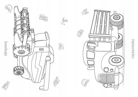 Maluszkowe malowanie Pojazdy na wsi Kolorowanka Malowanka dla dzieci