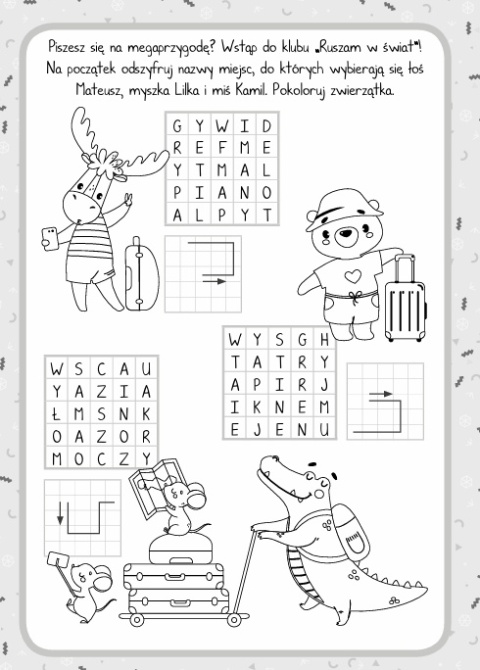 Moje mapy świata książeczka edukacyjna dla dzieci zadania labirynty nauka