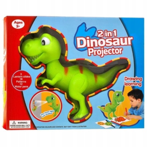 PROJEKTOR DO NAUKI RYSOWANIA RZUTNIK DINOZAUR + AKCESORIA UCZY RYSOWAĆ